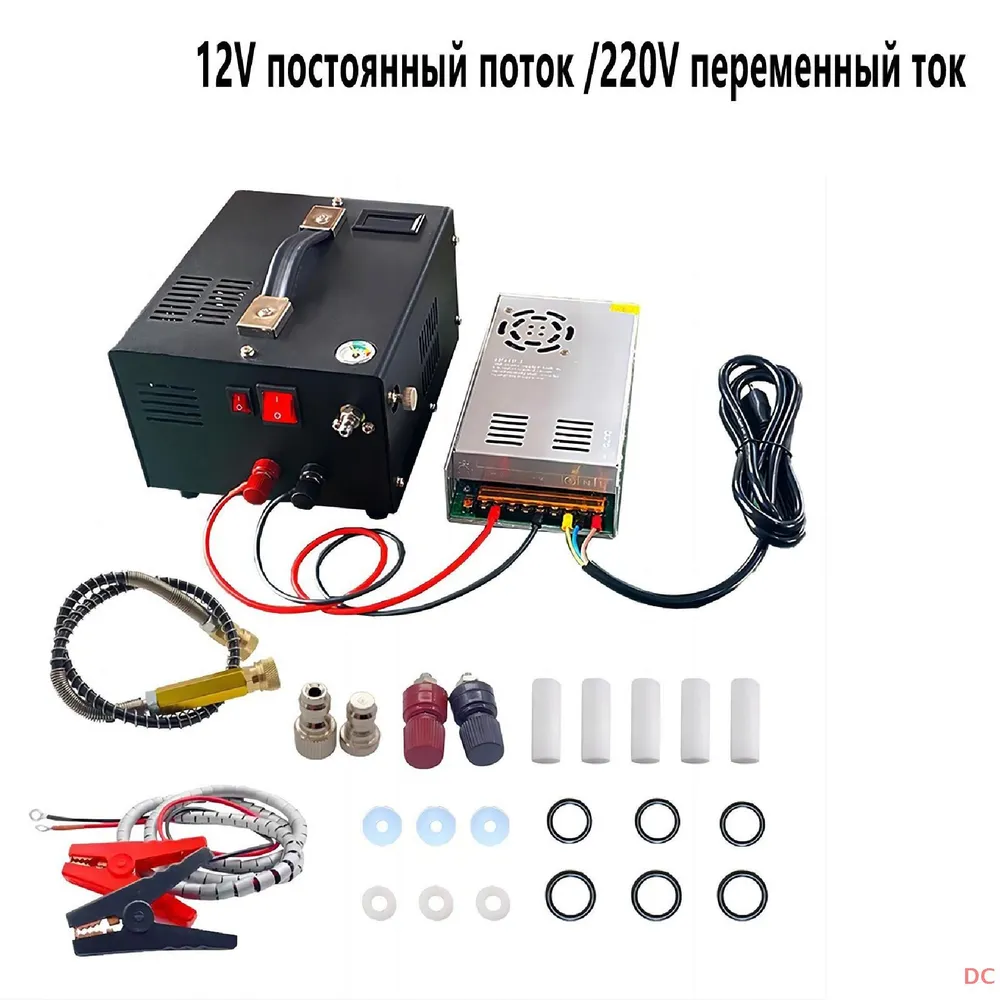 Компрессор PCP ВД, 300 бар(атмосфер), 12 вольт/220 вольт - купить с ...