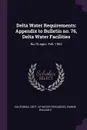 Delta Water Requirements. Appendix to Bulletin no. 76, Delta Water Facilities: No.76 appx. Feb. 1962 - William E Warne