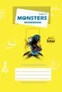 School of Monsters Workbook, A5 Size, Wide Ruled, White Paper, Primary Composition Notebook, 102 Sheets (Yellow) - Brighter Kid Books