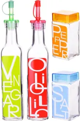 Набор бутылок для масла/уксуса и специй LORAINE выполнена из высококачественного стекла и декорирована рисунком. Объем бутылки  ...