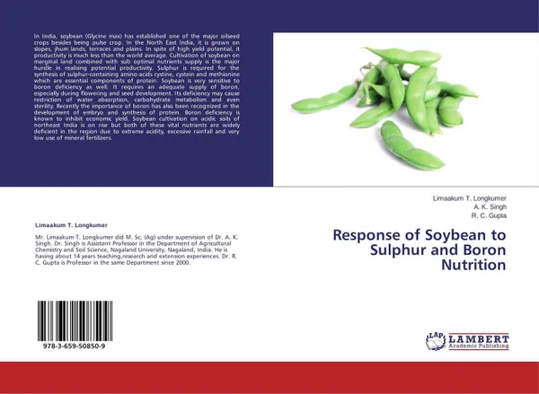 Обложка книги Response of Soybean to Sulphur and Boron Nutrition, Limaakum T. Longkumer,A. K. Singh and R. C. Gupta