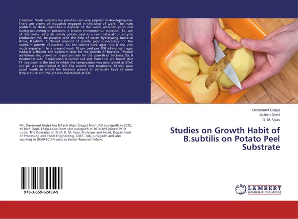 Обложка книги Studies on Growth Habit of B.subtilis on Potato Peel Substrate, Devanand Gojiya,Ashish Joshi and D. M. Vyas