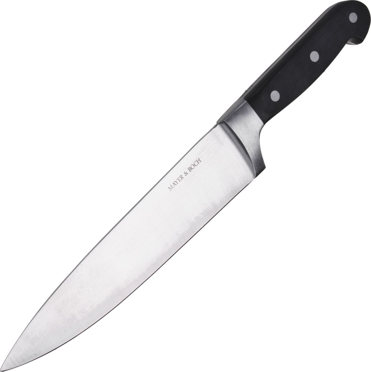 фото Нож поварской Mayer & Boch, 27764, серебристый, черный, длина лезвия 20 см
