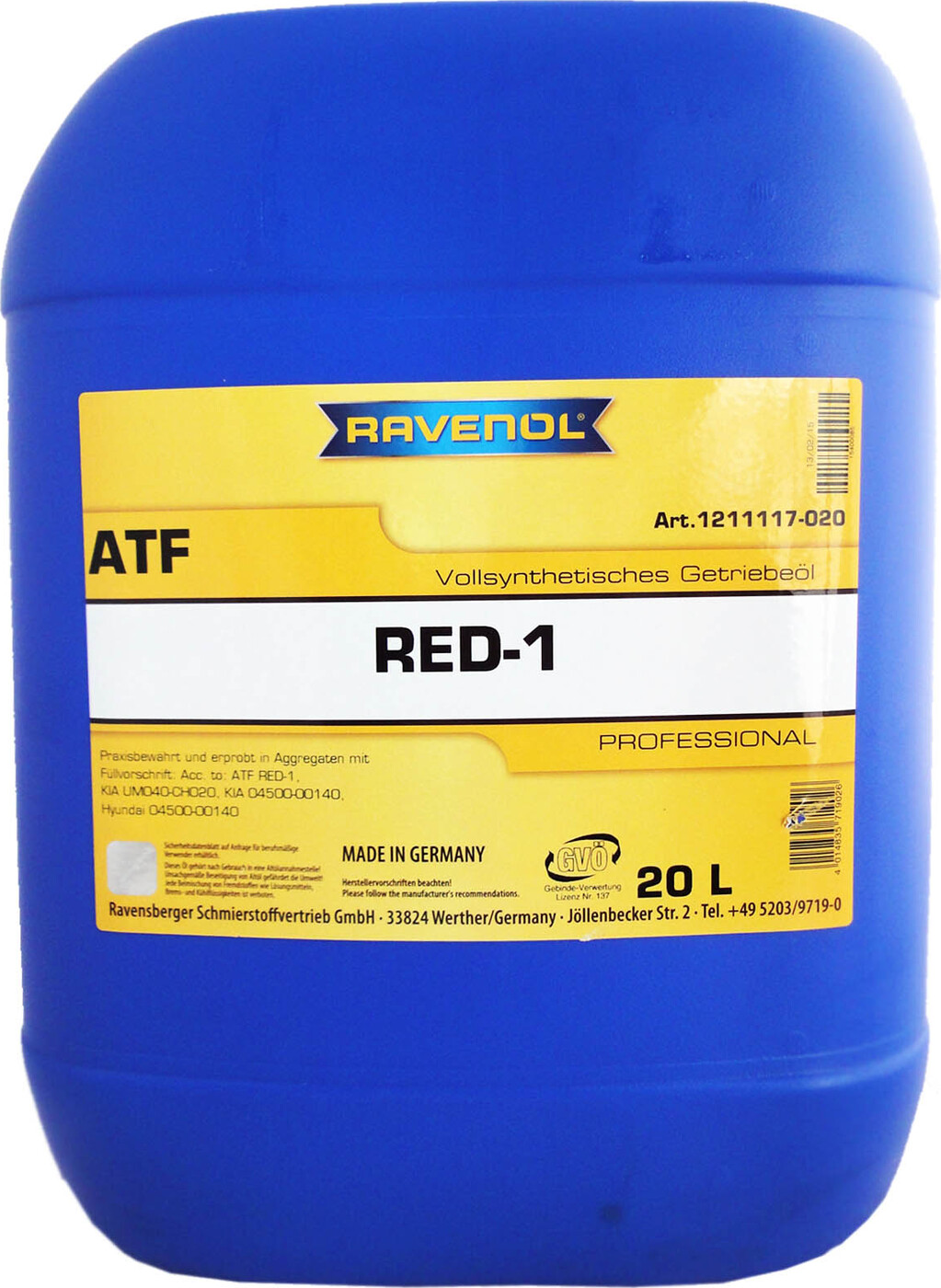 фото Трансмиссионное масло RAVENOL ATF RED-1 (20л) new