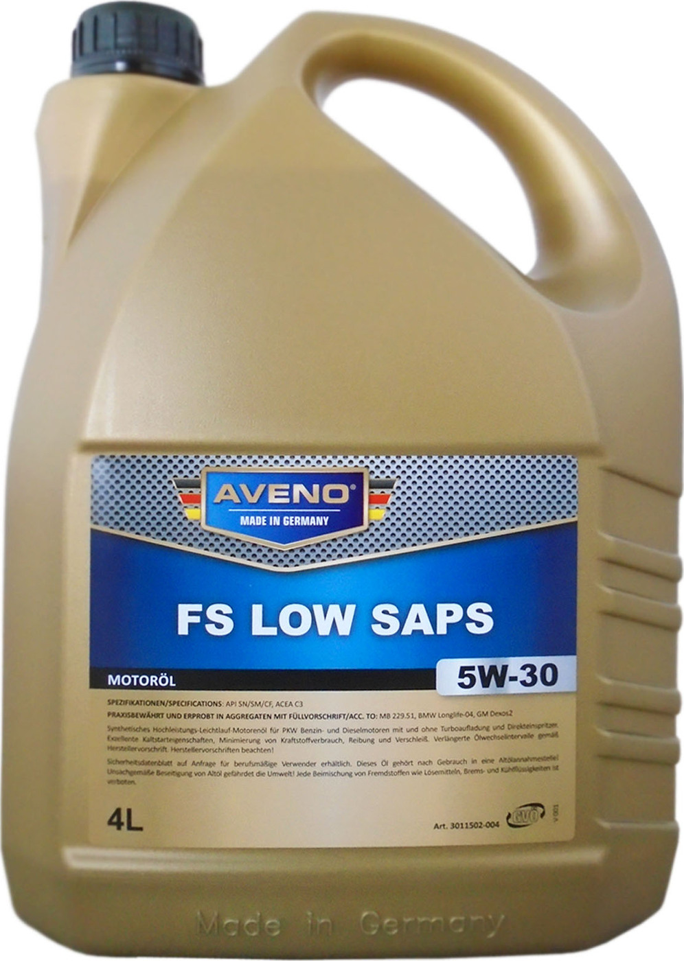 фото Моторное масло AVENO FS Low SAPS SAE 5W-30 (4л)