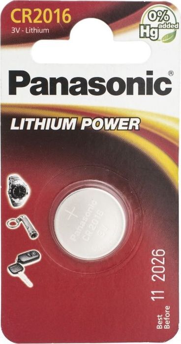 Батарейка Panasonic Lithium Power CR-2016EL/1B, дисковая литиевая, 1 шт