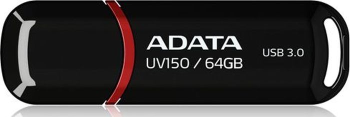 64ГБФлеш-накопительADATA-AUV150-64G-RBK,USB3.2,(AUV150-64G-RBK),черный