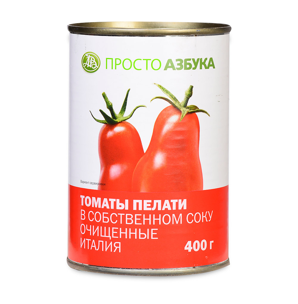 Томаты Просто Азбука Пелати очищенные целые 400г ж/б Италия — купить в ...