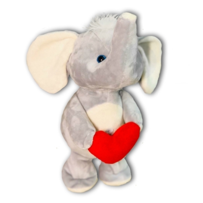 Toy 22. Слоник игрушка мягкая с сердечком голубой. Игрушка подарочная Слоник с сердцем на шее 10 см.