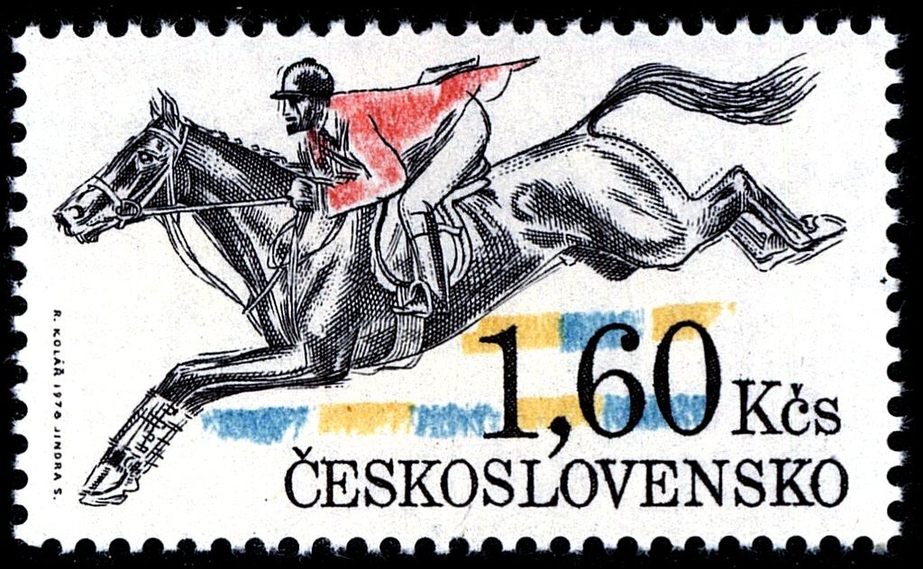 Марка 3 25. Марка Ceskoslovensko 1978. Марки лошади. Марки лошади Чехословакия. Марка всадник.