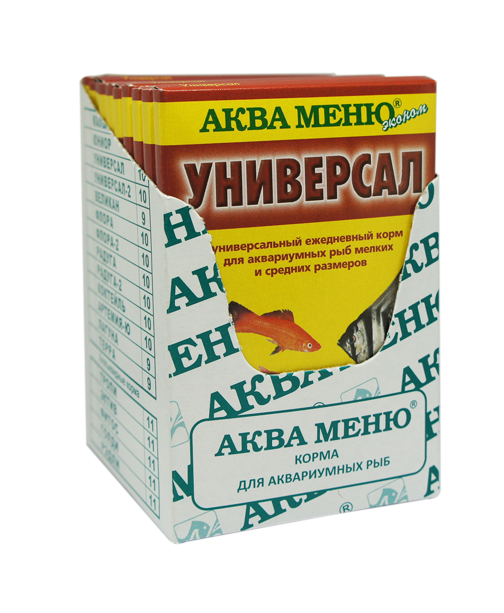 Корм сухой АКВА МЕНЮ "Универсал", ежедневный корм для аквариумных рыб, шоу-бокс, 300 г (10шт.)