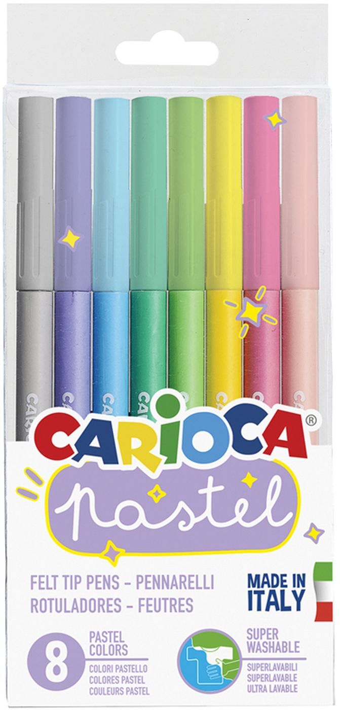 Набор фломастеров смываемых Carioca Pastel, на водной основе, 8 шт