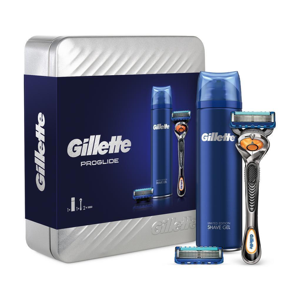 Подарочный набор Gillette Proglide с гелем для бритья Gillette Fusion в ...