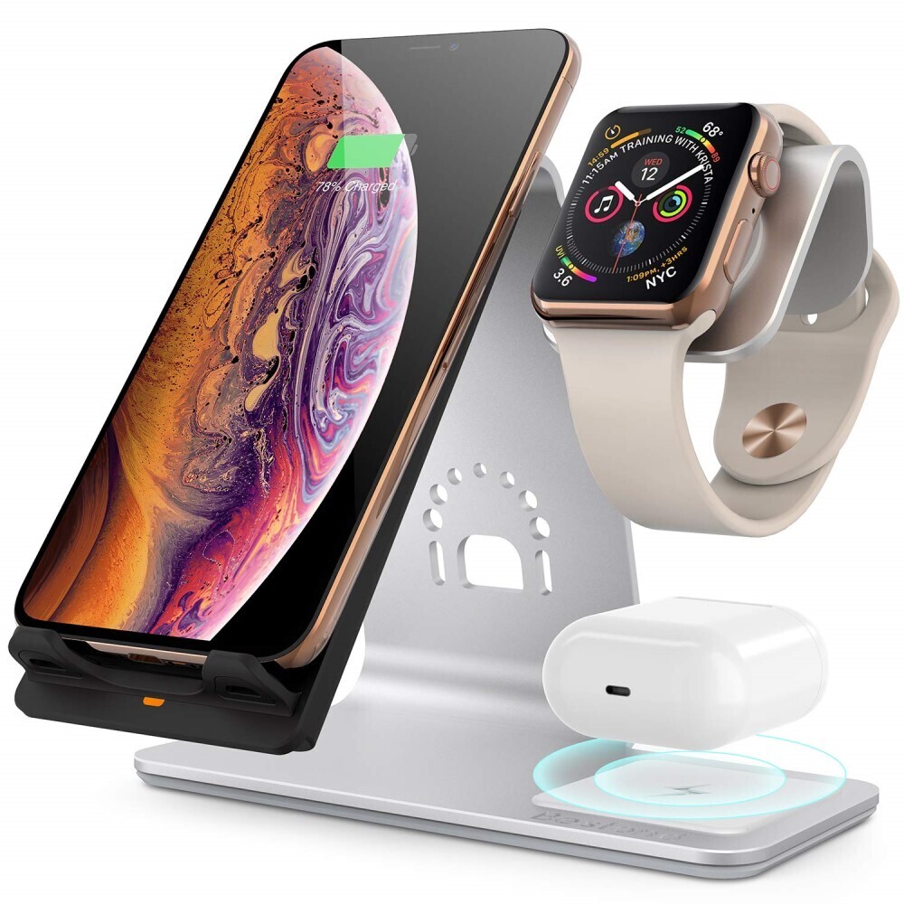 Док-станция для беспроводной зарядки 3 в 1 для iPhone / Apple Watch ...