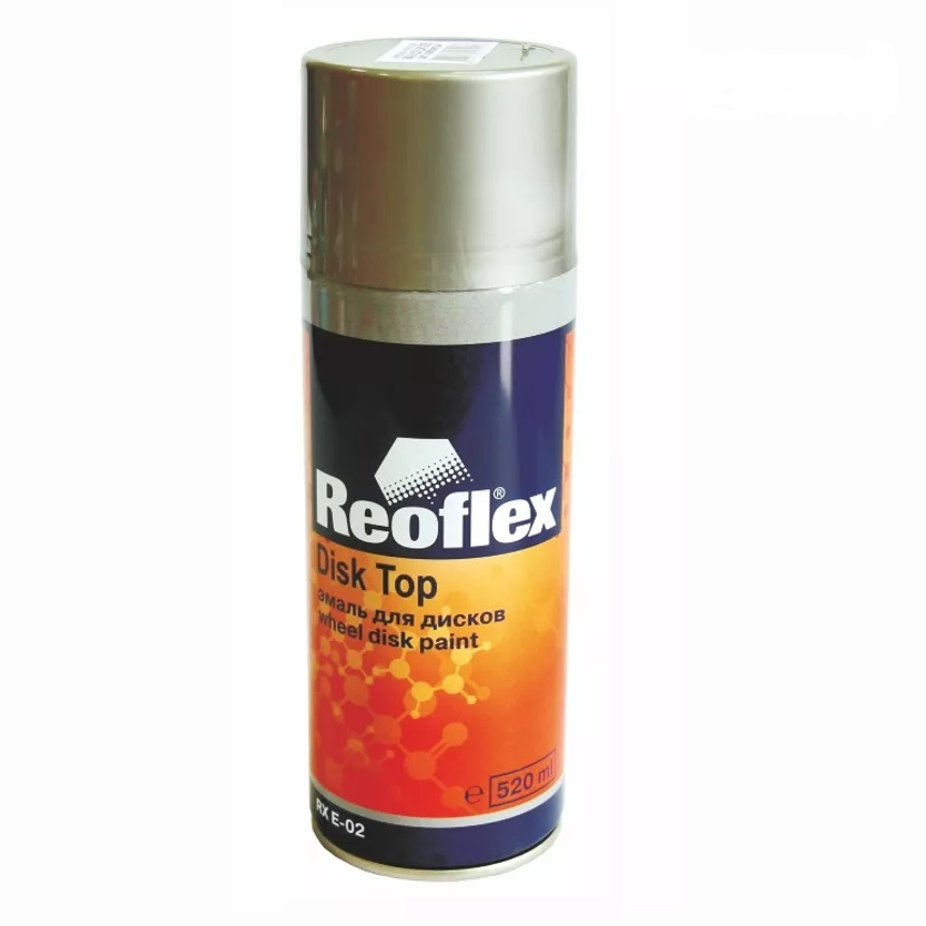 REOFLEX Эмаль для дисков аэрозоль Disk Top Spray RX E-02 (серебристый)