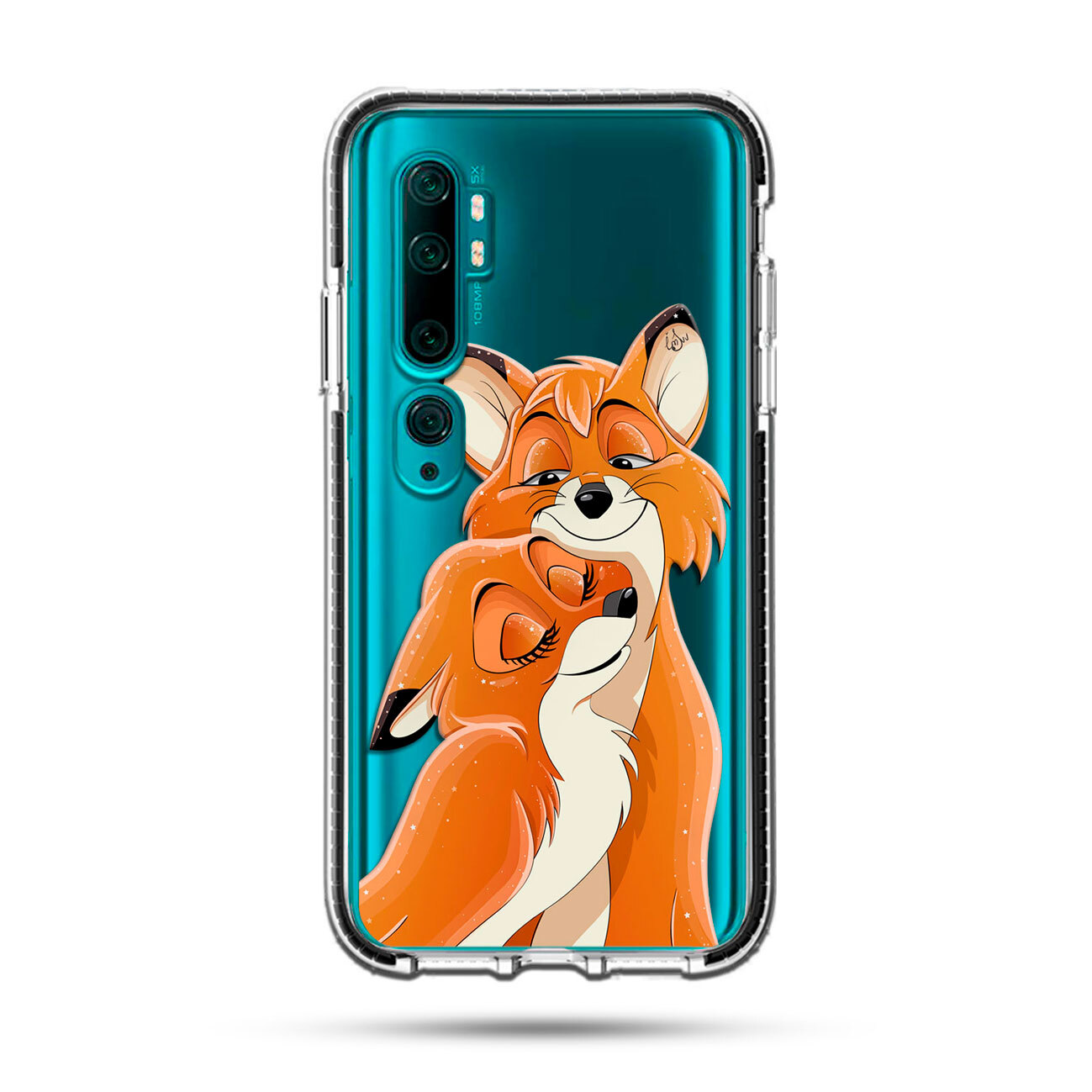 Силиконовый чехол Лисы на Xiaomi Mi Note 10