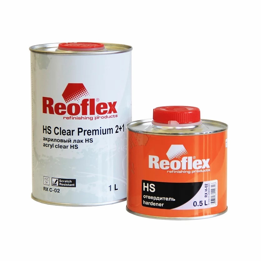 REOFLEX Акриловый лак HS Clear Premium 2+1 RX C-02 (1 л) + отвердитель (0.5 л)