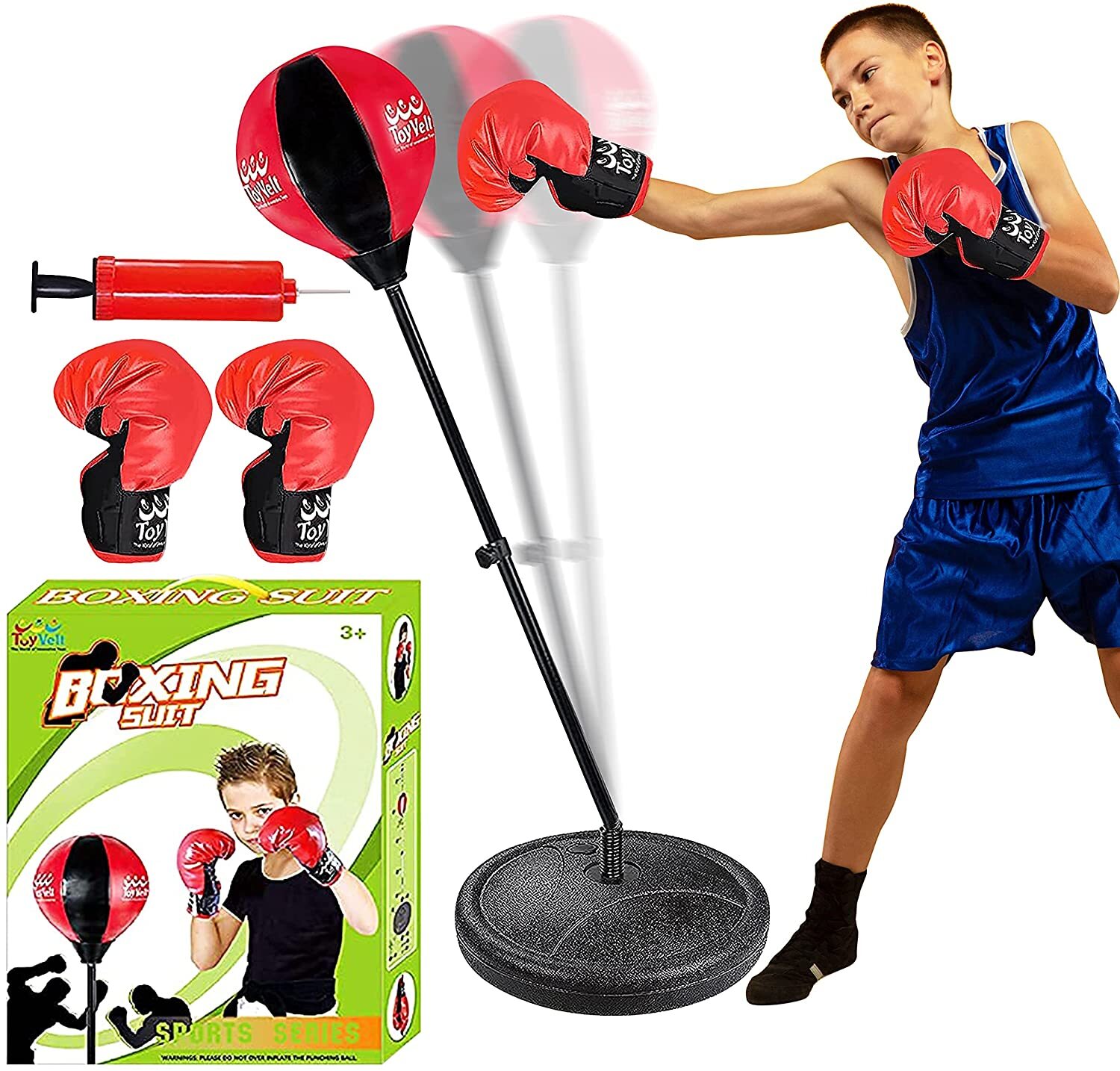 Груша боксерская детская напольная h110см Sport Toys, с перчатками и ...