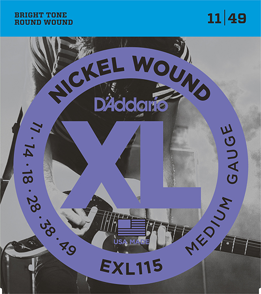 XL NICKEL WOUND Струны для электрогитары Blues/Jazz Rock 11-49 D'Addario EXL115