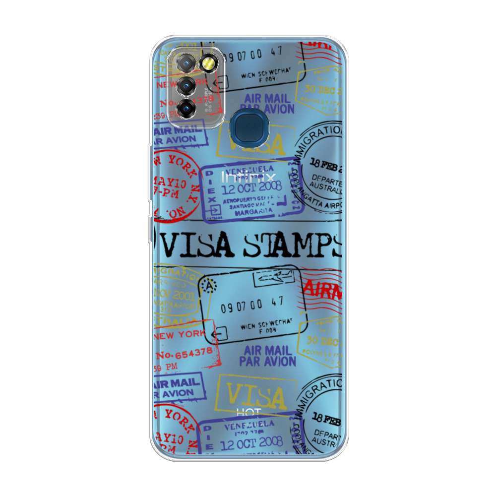 Силиконовый чехол Visa stamps 1 на Infinix HOT 10 Lite / Инфиникс Хот ...