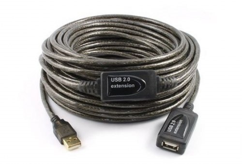 УдлинителькабеляUSB2.0Type-A/USB2.0Type-B,10м,черный