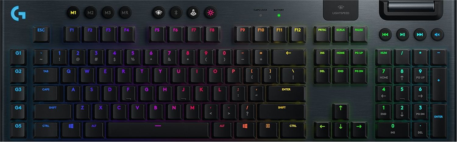 Logitech G Игровая клавиатура беспроводная G915 LIGHTSPEED RGB, (GL Tactile Brown), Русская раскладка, черный