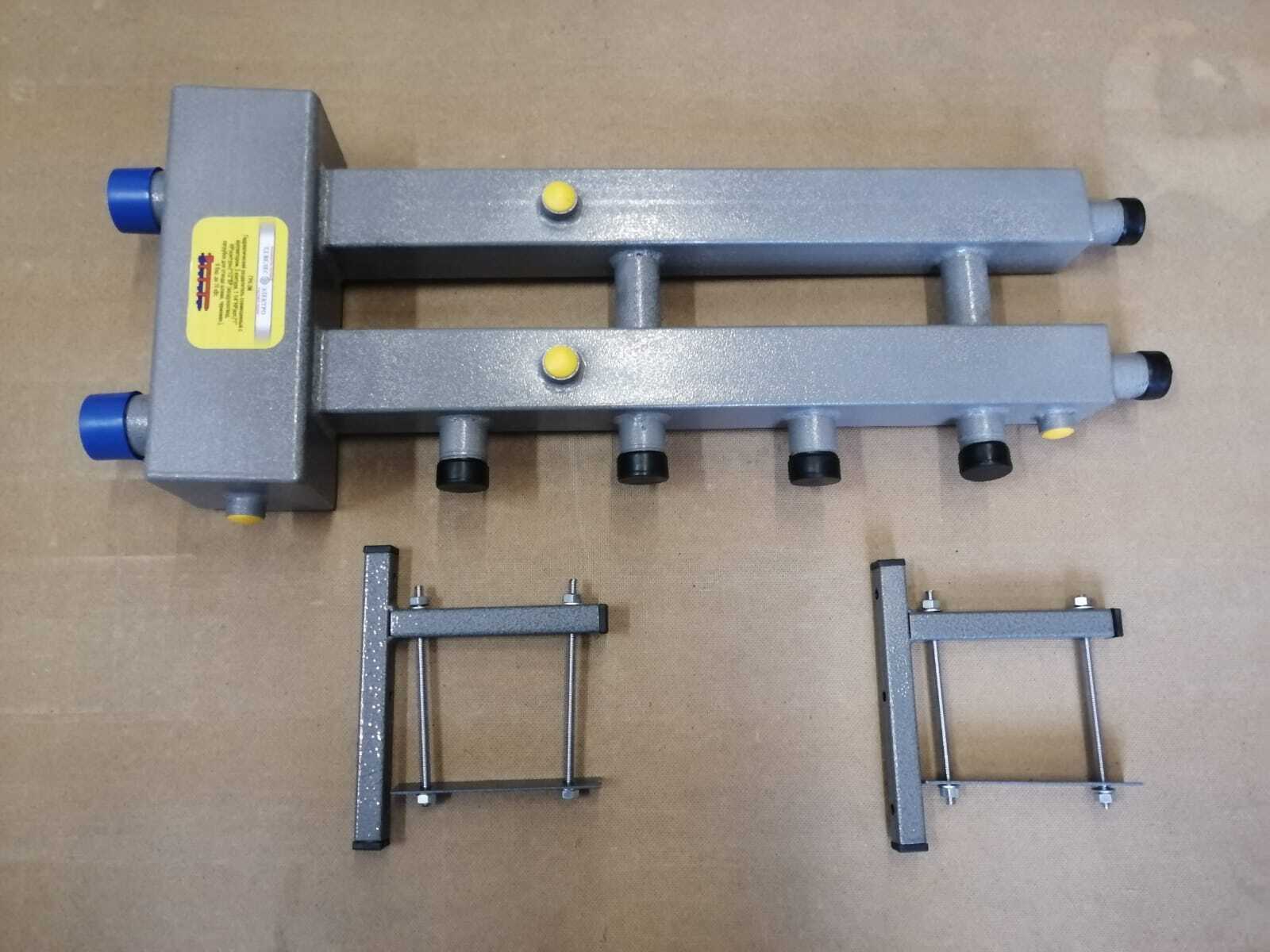 Гидравлический коллектор на 3 контура для отопления с крепежами ...