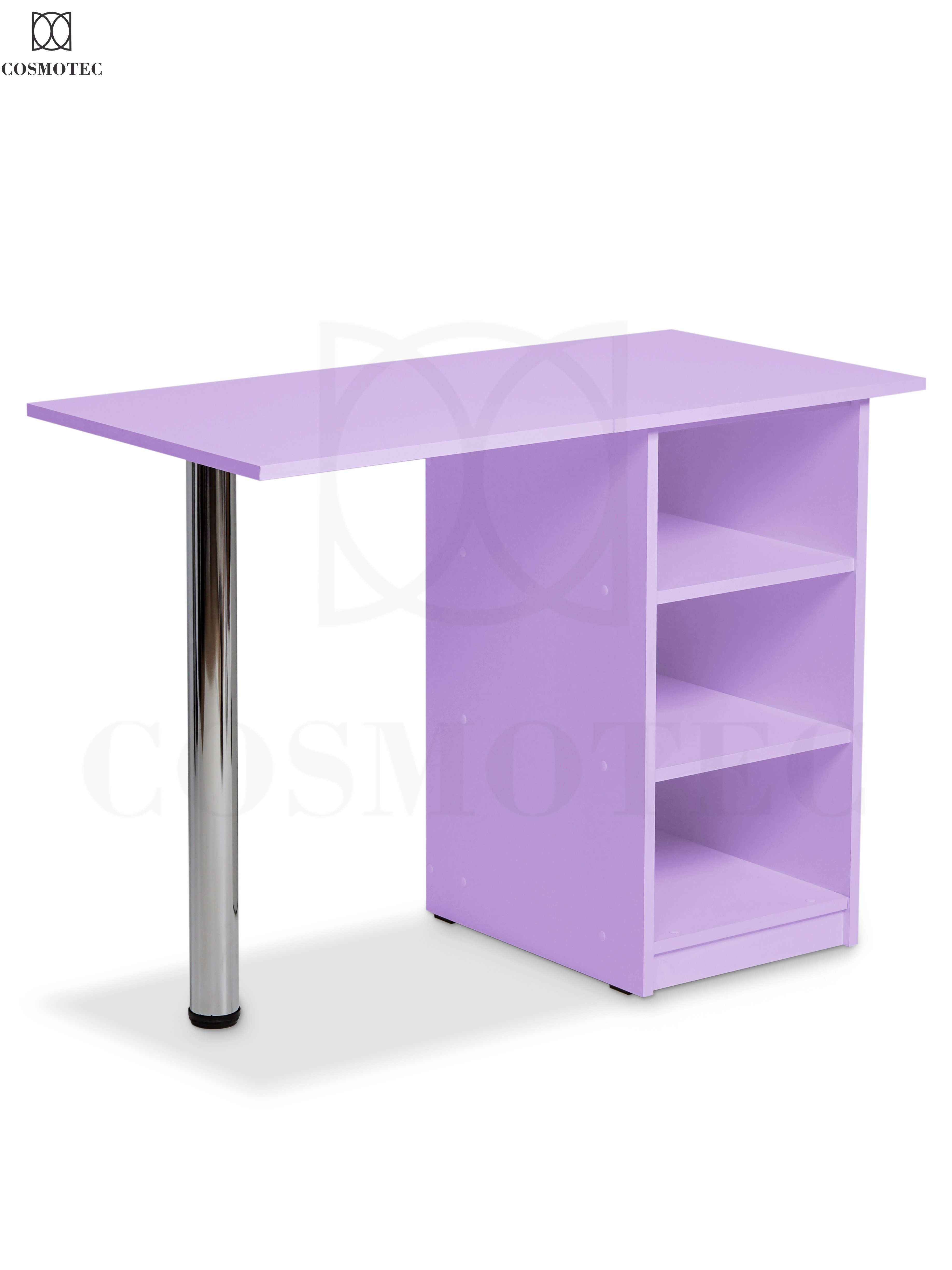 Маникюрный стол Cosmotec Фламинго, эргономичной формы, Лаванда