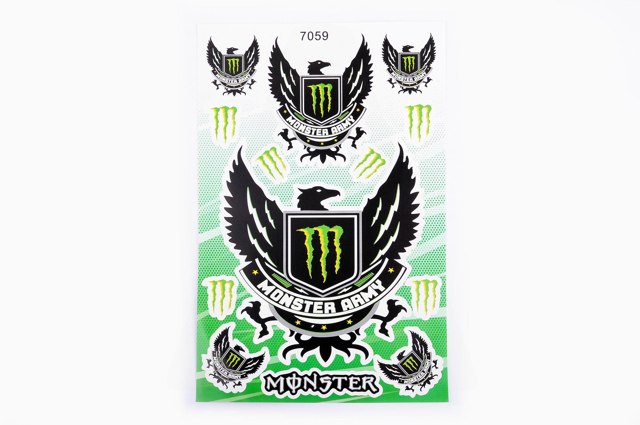 Купить спонсор. Monster Army наклейки. Наклейки на квадроцикл Monster Energy. Наклейки монстера Спонсор. Monster Energy логотип.