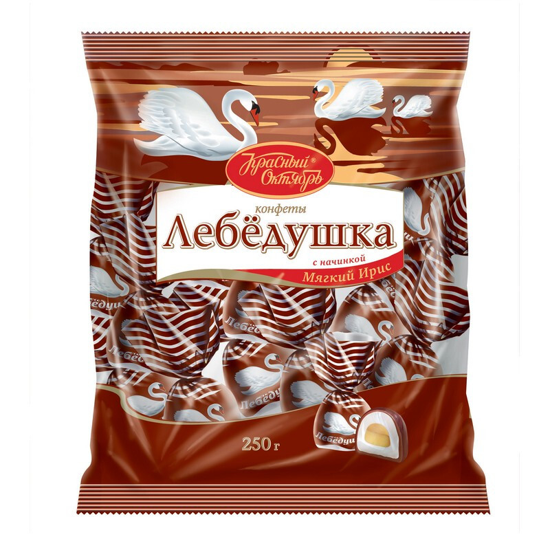 Характеристики Конфеты Лебедушка с начинкой мягкий ирис 250г, подробное ...
