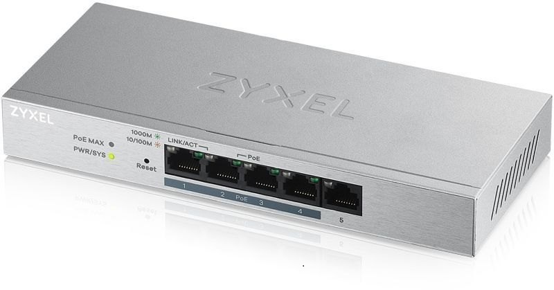 Коммутатор Zyxel GS1200-5HPV2-EU0101F 5G 4PoE+ 60W управляемый