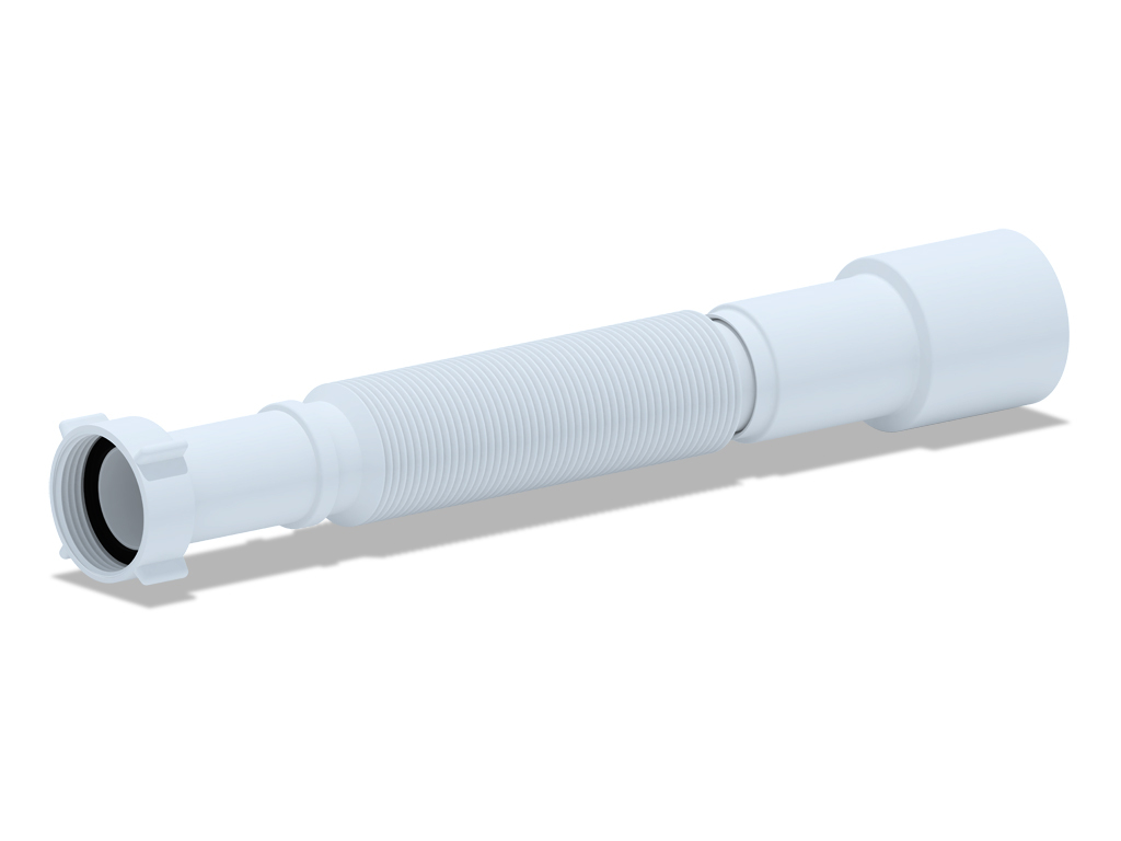 Сифон для раковины АНИ пласт K206, гофрированный без выпуска, 1 1/4"х40/50 мм. L 366-776мм.