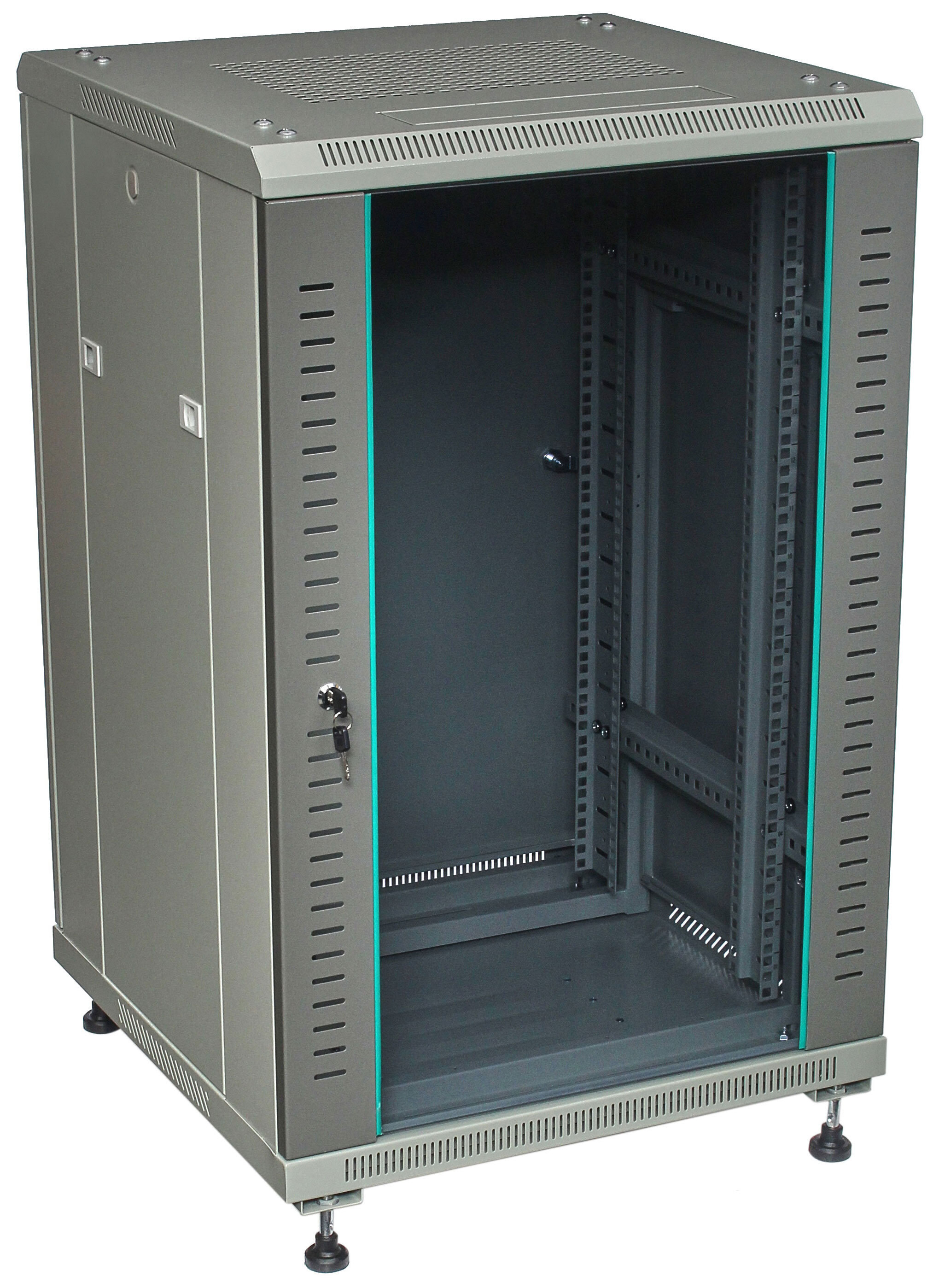 Шкаф 18u 600x600 19 дюймов телекоммуникационный серверный серый b186080gwtwof