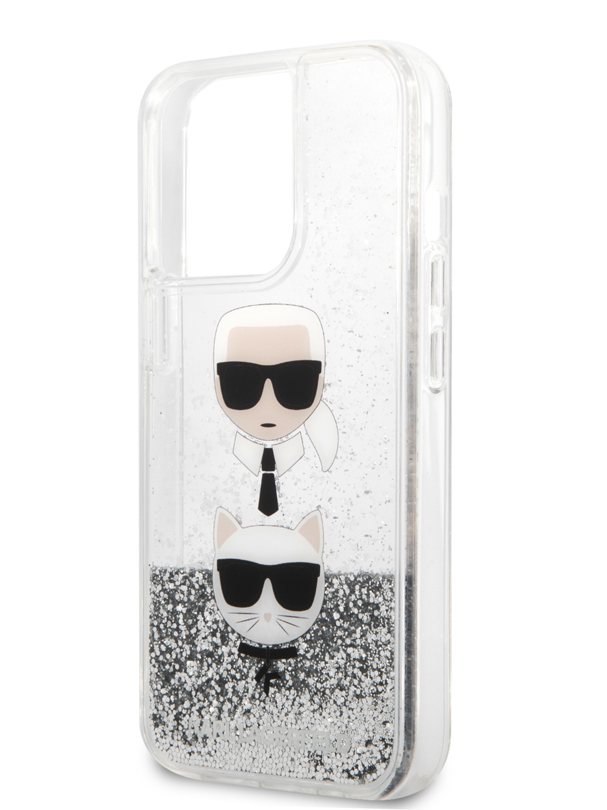 ЧехолKarlLagerfeldдляiPhone13ProPC/TPUKarl&ChoupetteheadsHardSilver