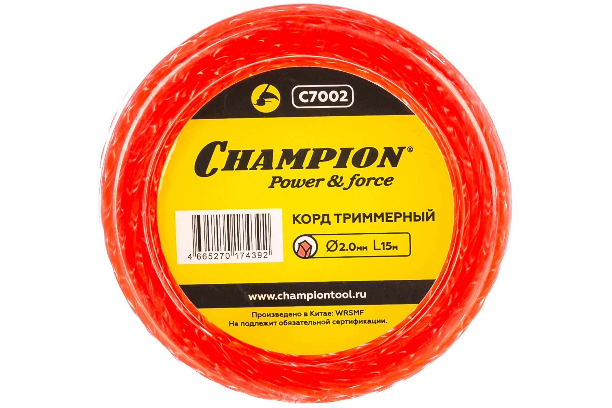 Корд триммерный Champion Twisted Square 2.0мм*15м