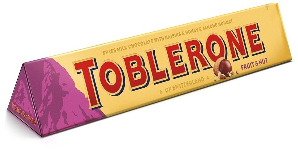 Фрут энд нат. Шоколад Toblerone молочный. Toblerone Milk Chocolate Fruit &nut. Шоколад Тоблерон молочный 100г. Тоблерон с изюмом.