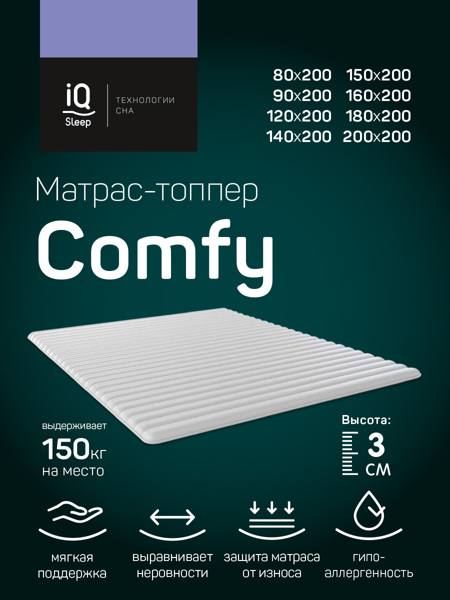 93700338топпер с чехлом IQ Sleep Anatomic 150х200 h=3