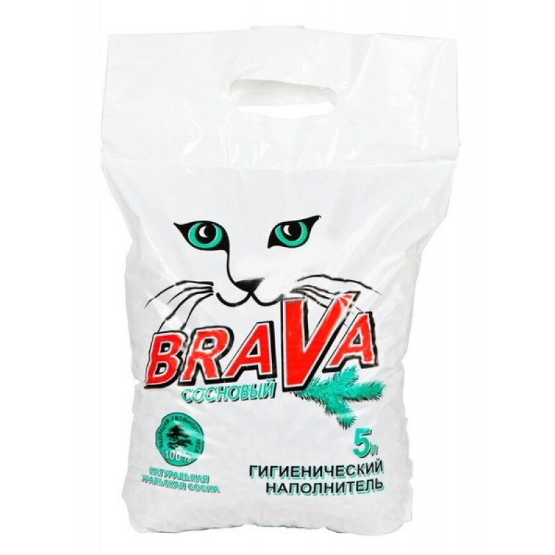 Наполнитель для кошачьего туалета brava сосновый