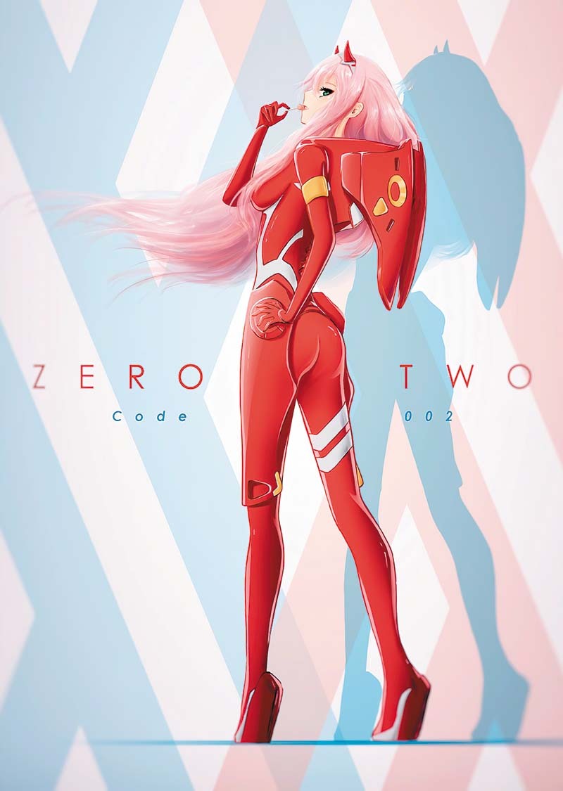 Darling in the Franxx: Zero Two/Милый во Франксе: Зеро  Ту/аниме/супергерои/герой/манга/мульт/холст/размер принта А3 30х40 см/для  интерьера на ...