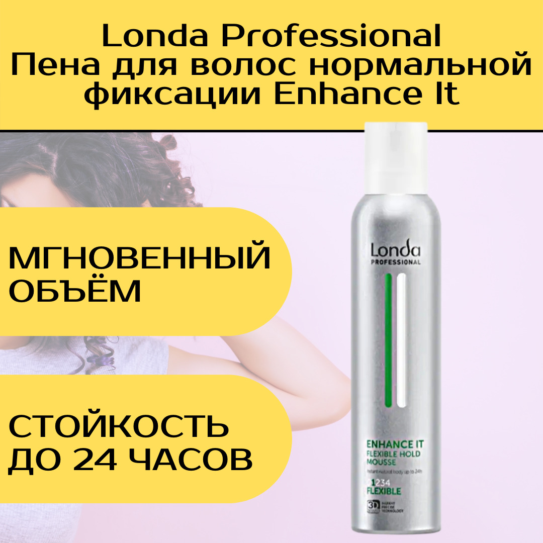 Londa Professional Пена для волос нормальной фиксации Enhance It, 250 мл/ мусс для укладки волос Londa Professional Enhance It / пена для волос лонда енханс ит / мусс для укладки лонда / стайлинг лонда профессионал / мусс для волос объем