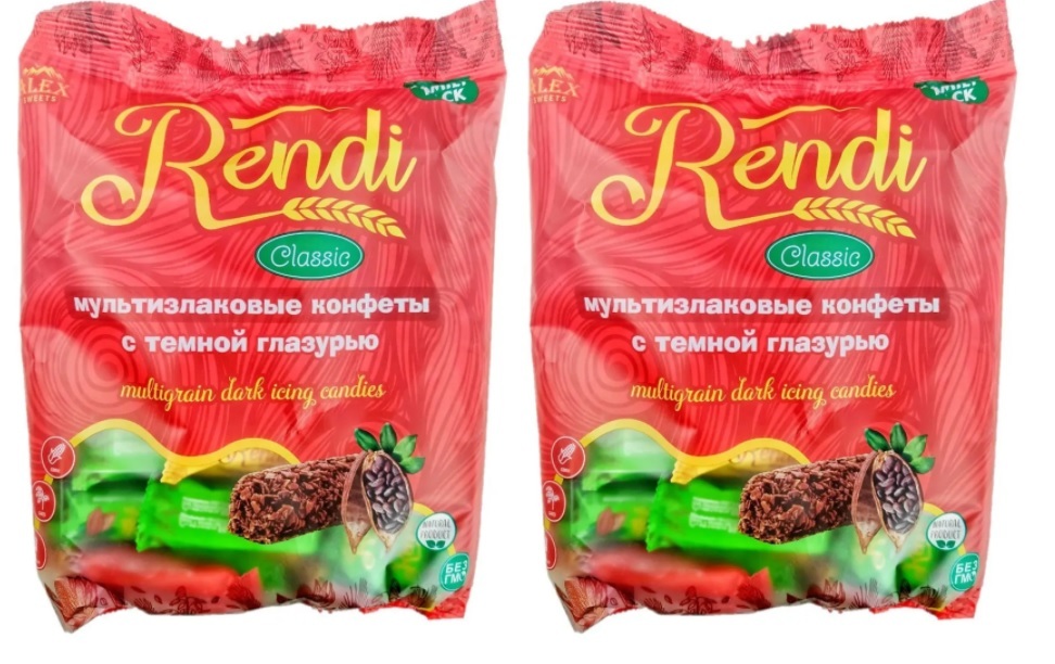 Мультизлаковые конфеты rendi collection с кокосом с белой глазурью