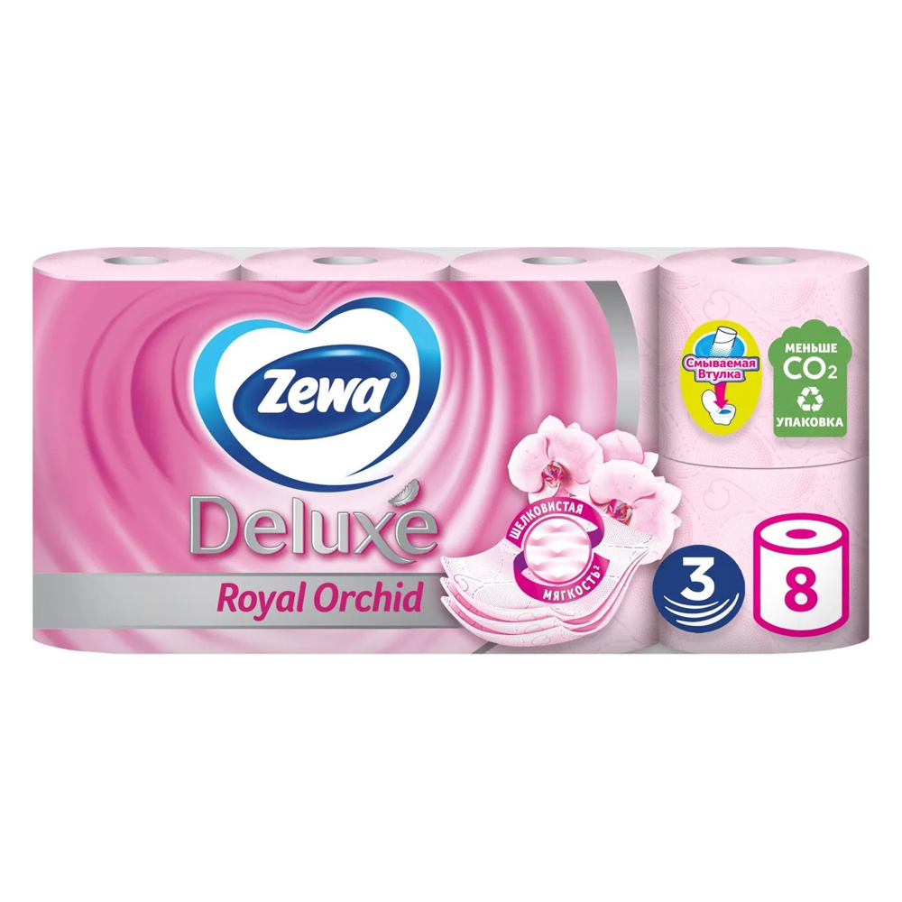 Туалетная бумага Zewa Deluxe Орхидея / Туалетная бумага 3-слойная ...