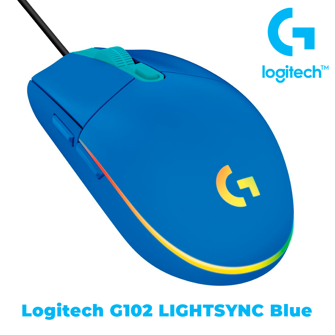 Игровая мышь проводная Logitech G G102 Lightsync 910-005801, синий - купить  по выгодной цене в интернет-магазине OZON (574242025)