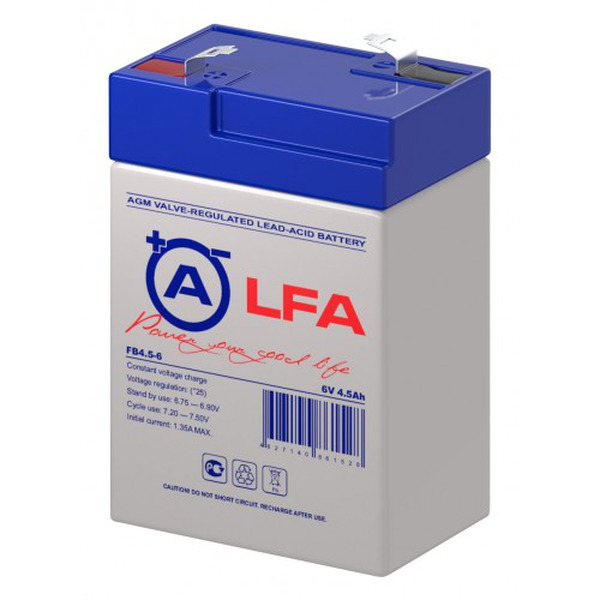 Свинцово-кислотный аккумулятор ALFA Battery FB4.5-6 (6В 4.5Ач /6V 4.5Ah) для фонарей/ИБП/аварийного освещения, контрольно кассовых терминалов, весов, GPS оборудования, детских моделей и игрушек