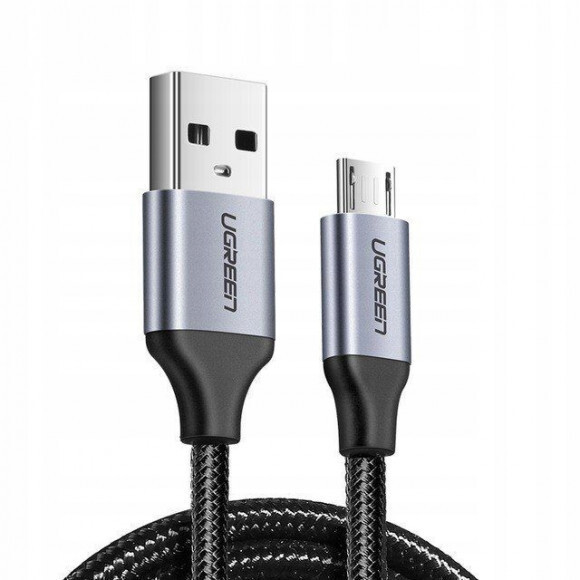 Ugreen Кабель питания USB 2.0 Type-A/micro-USB 2.0 Type-A, 1.5 м, черный