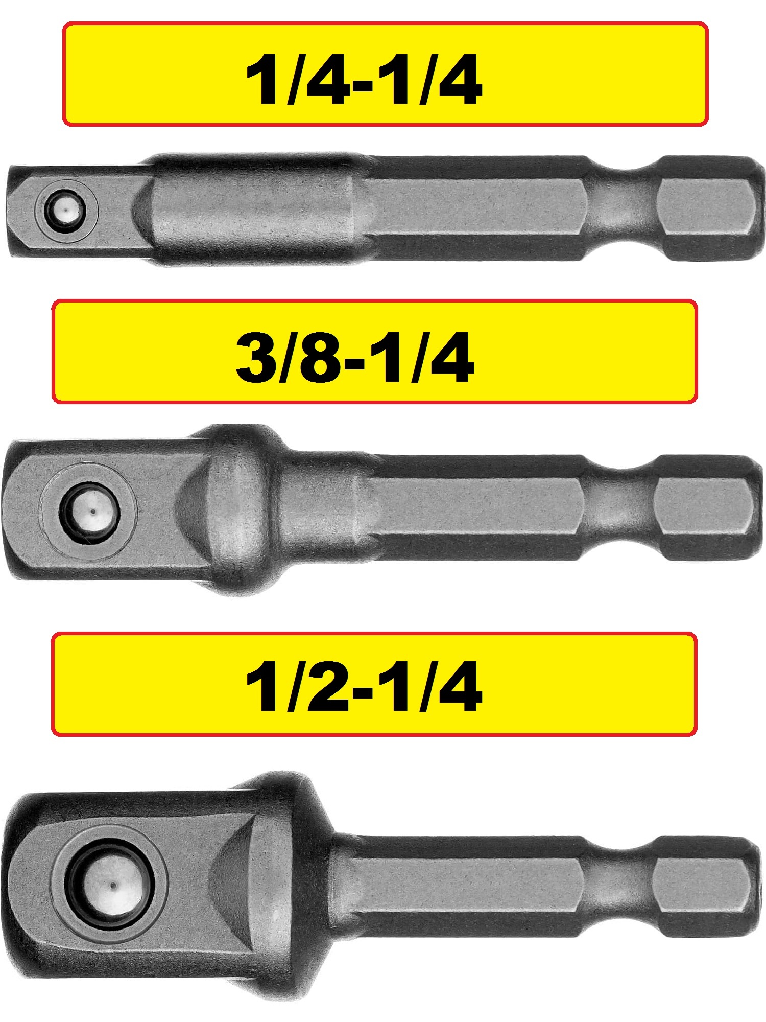 Наборадаптеровдляторцевыхголовок1/4,3/8,1/2дюймадлягайковертаишуруповерта