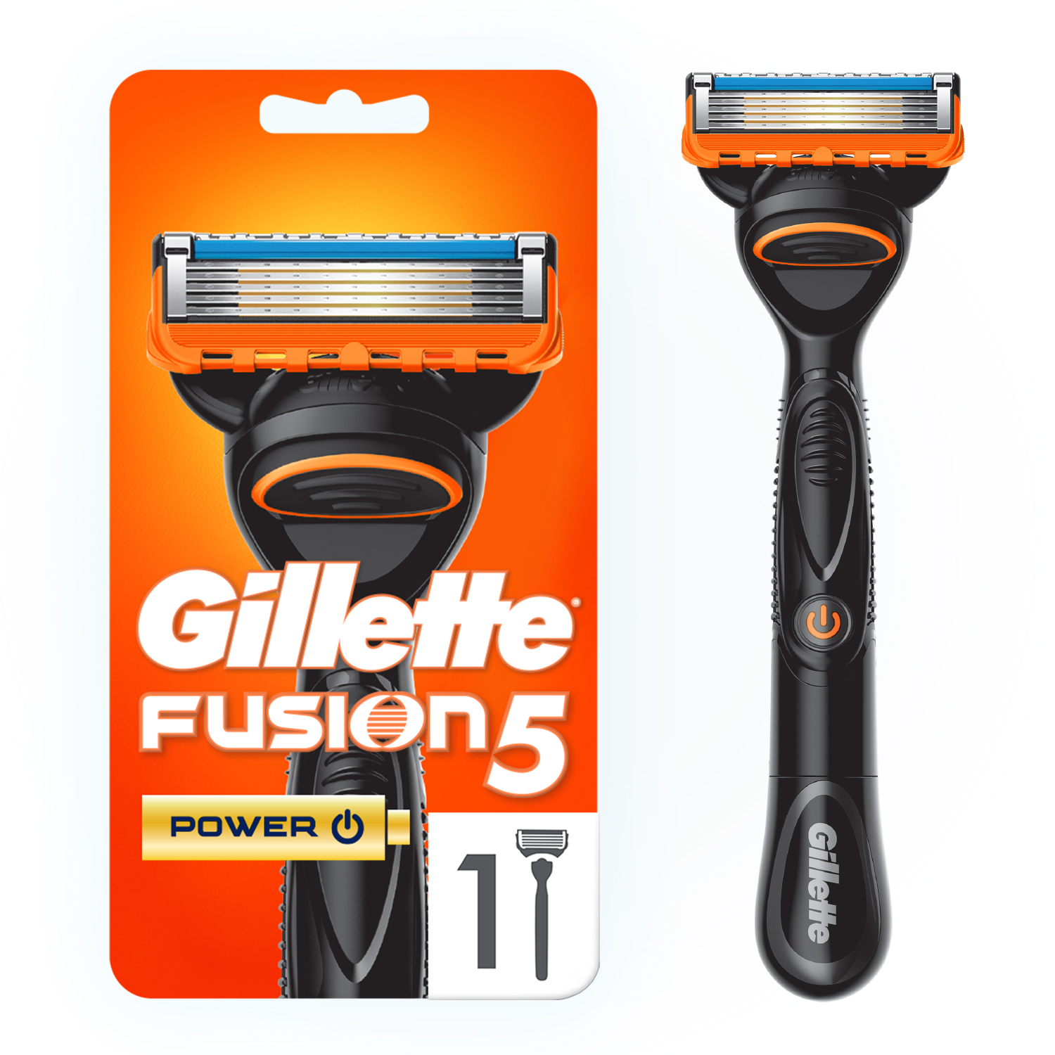 Gillette Fusion5 Power Мужская Бритва , 1 кассета, с 5 лезвиями, с  уменьшающими трение лезвиями, с успокаивающими микроимпульсами - купить с  доставкой по выгодным ценам в интернет-магазине OZON (226058075)