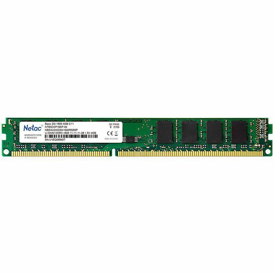 NetacОперативнаяпамятьDIMMDDR34Гб(1600МГц,CL11,NTBSD3P16SP-04)1x4ГБ(301526)