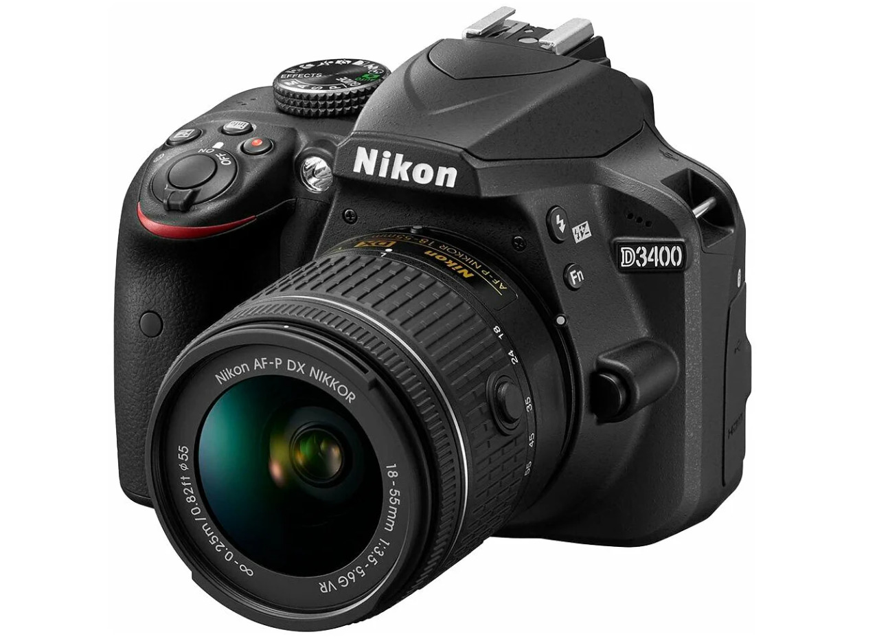 Фотоаппарат Nikon D3400 Kit AF-P 18-55mm f/3.5-5.6 VR, черный