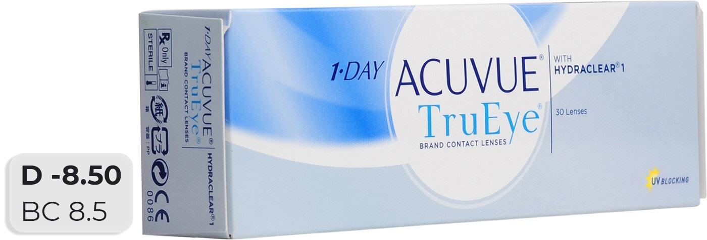 Линзы 30. 1-Day Acuvue TRUEYE (30 линз). Линзы Acuvue one Day TRUEYE. Acuvue 1day TRUEYE однодневные. Acuvue контактные линзы 1-Day TRUEYE - 1.50.